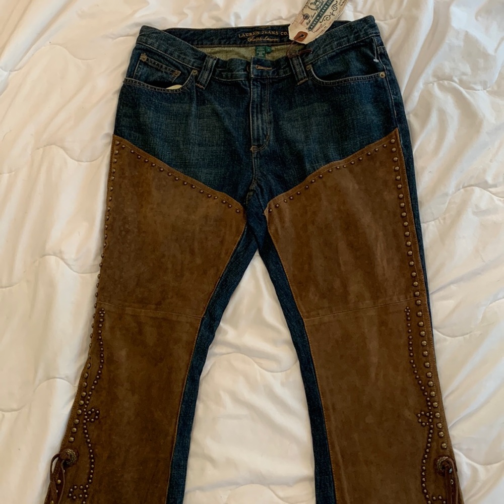 Vintage Ralph Lauren Suede Western Jeans